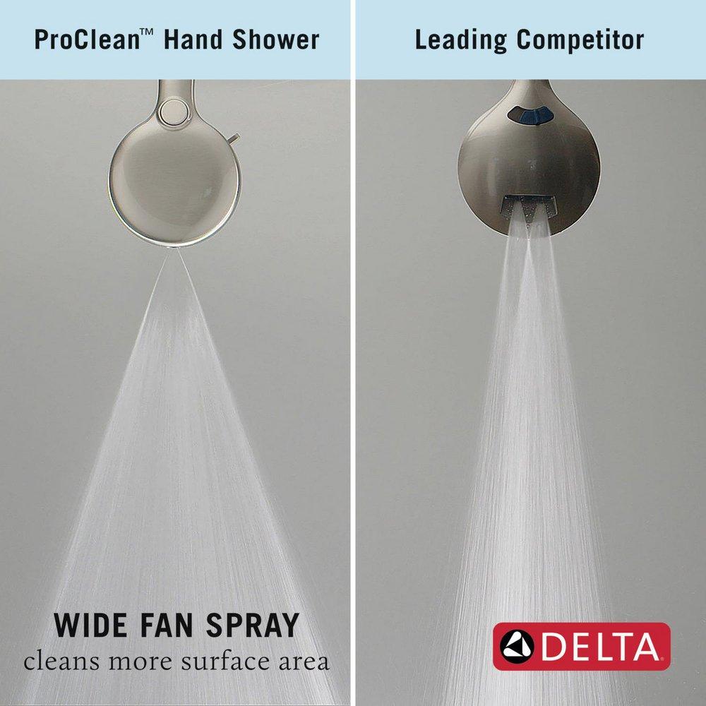 DELTA UNIVERSAL SHOWERING COMPONENTS: 7-SETTING WALL MOUNT HAND SHOWER WITH CLEANING SPRAY 