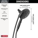 Delta Faucet Matte Black Multi Function Hand Shower 