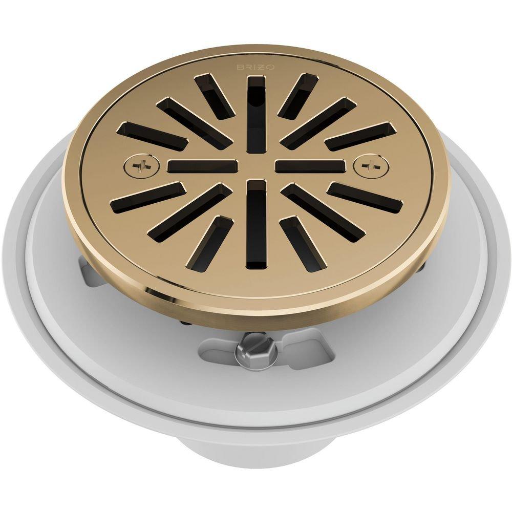 Brizo Brilliance Polished Gold 4 in. Tile-In Round Shower Drain 