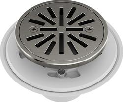4 in. Tile-In Round Shower Drain in Brilliance Luxe Steel