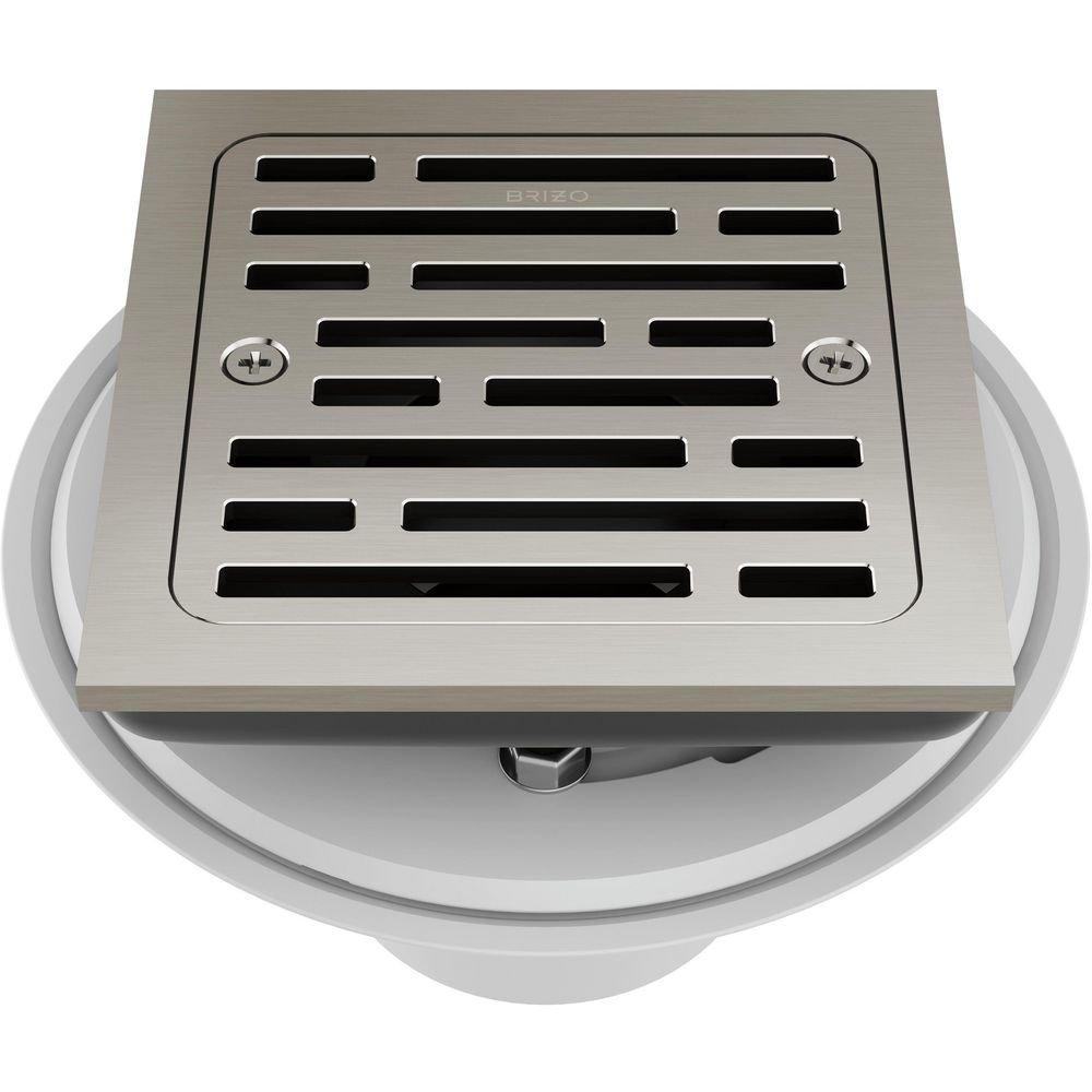 Brizo Brilliance Brushed Nickel 4 in. Tile-In Square Shower Drain 