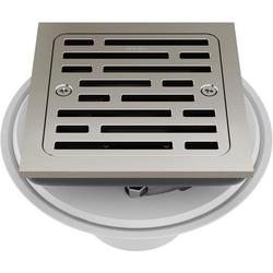 4 in. Tile-In Square Shower Drain in Brilliance&reg; Brushed Nickel