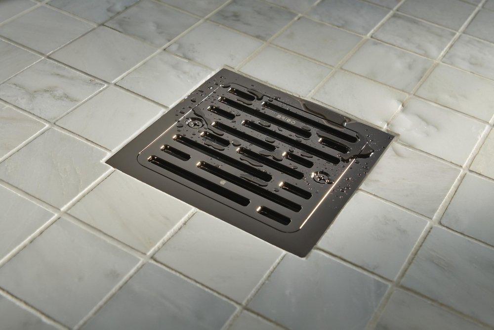 Brizo Brilliance Black Onyx 4 in. Tile-In Square Shower Drain 