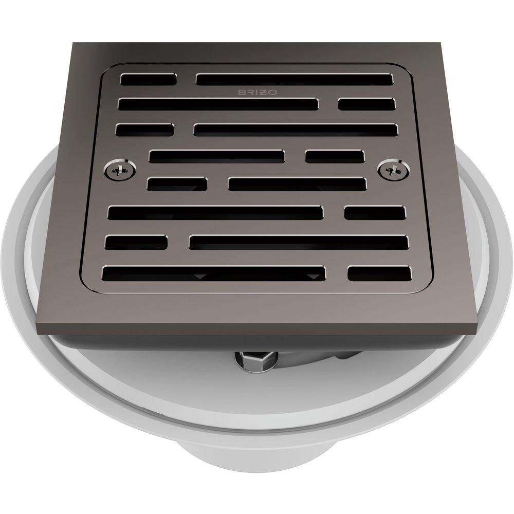 Brizo Brilliance Black Onyx 4 in. Tile-In Square Shower Drain 