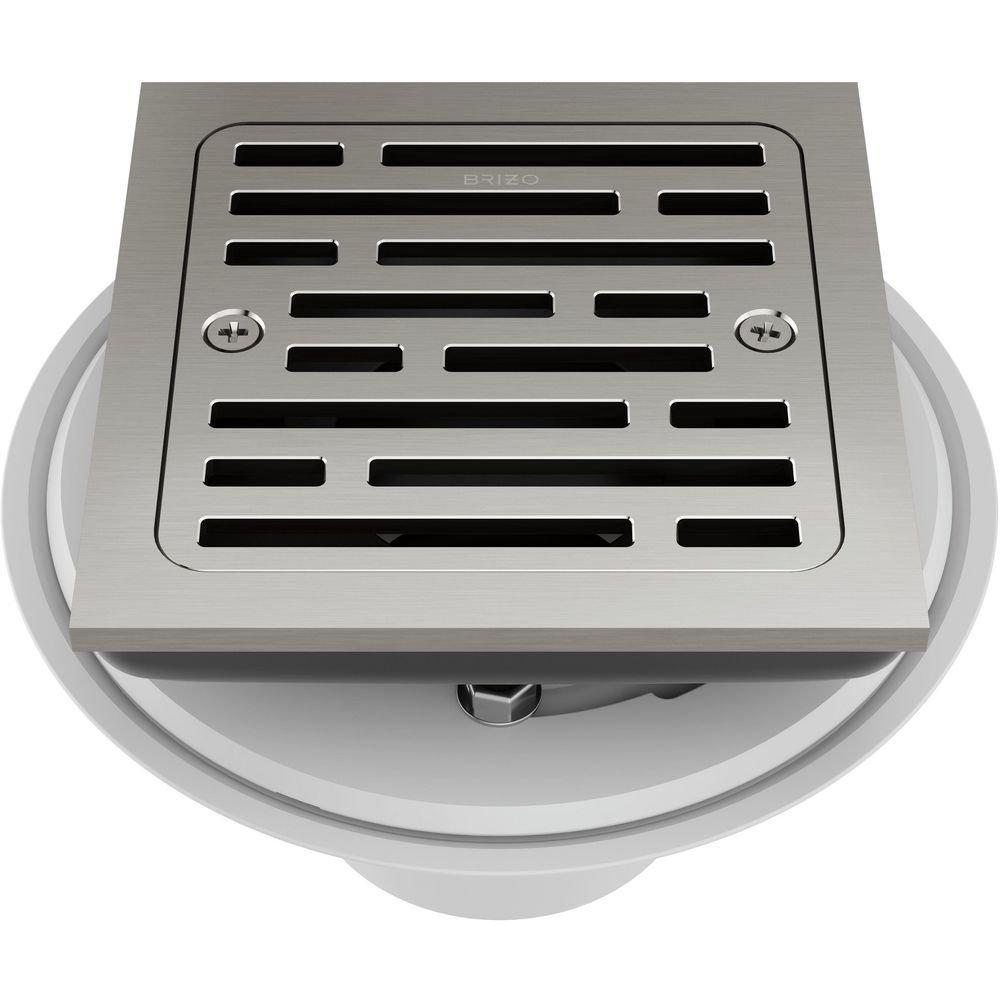 Brizo Brilliance Luxe Nickel 4 in. Tile-In Square Shower Drain 