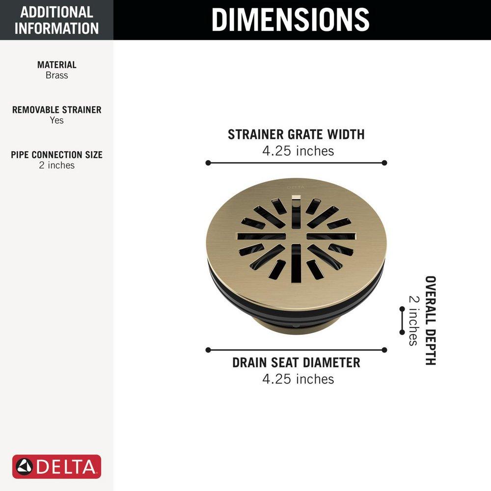 Delta Faucet Champagne Bronze 4 in. Prefab Round Shower Drain 