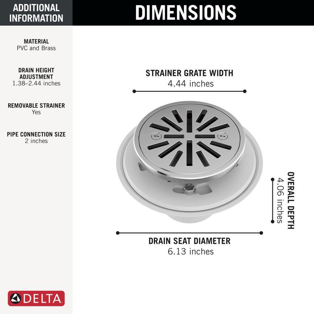 4 in. Tile-In Round Shower Drain in Chrome 