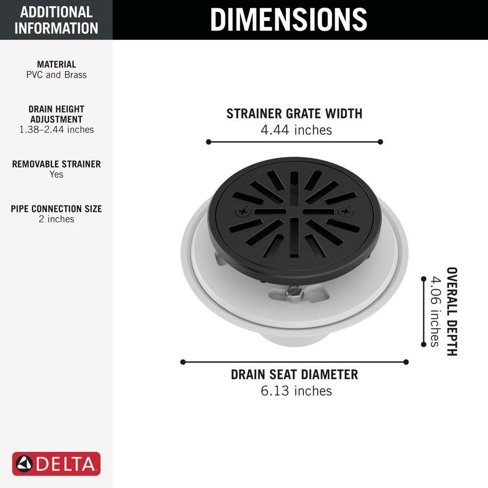 Delta Faucet Matte Black 4 in. Tile-In Round Shower Drain 