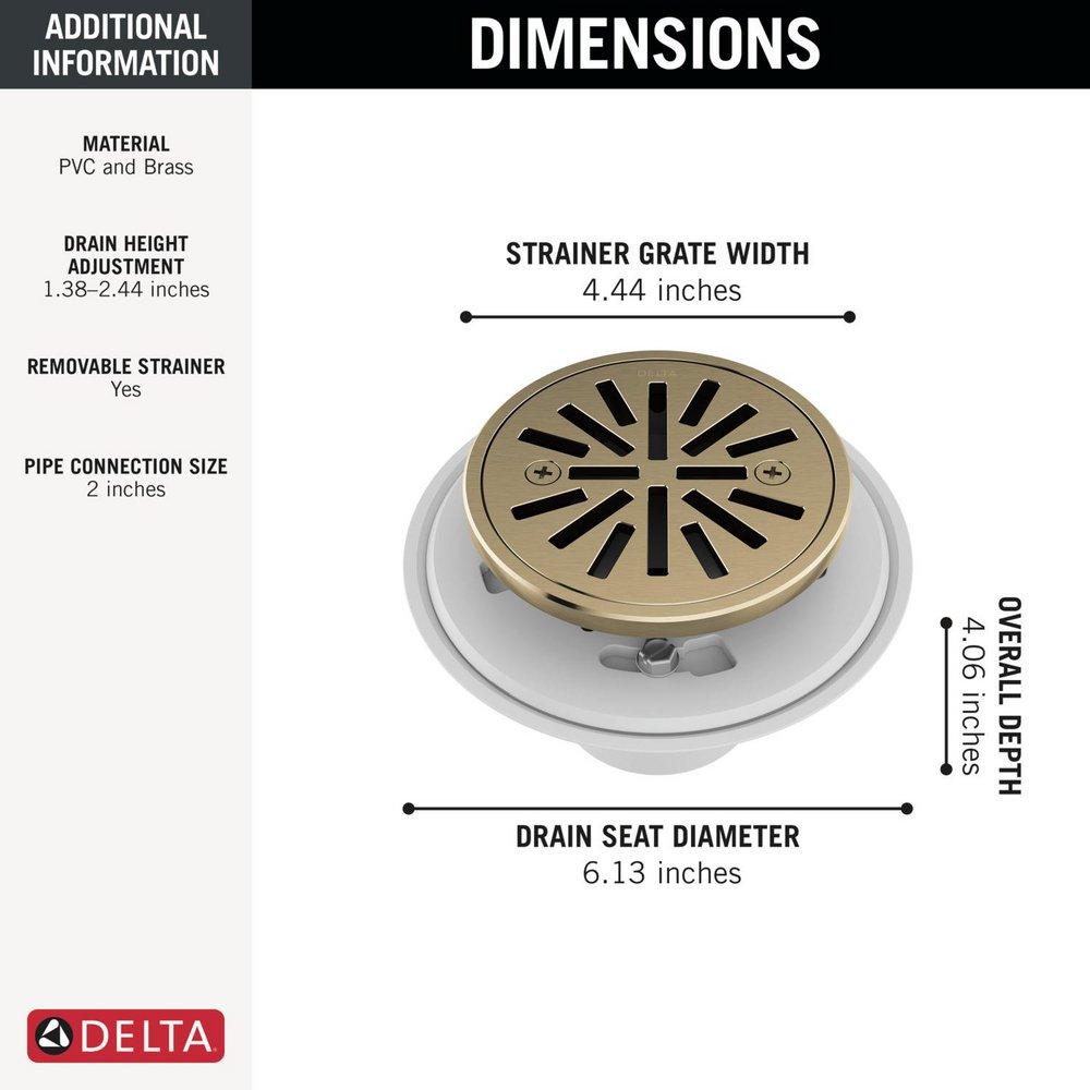 Delta Faucet Champagne Bronze 4 in. Tile-In Round Shower Drain 