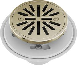 4 in. Tile-In Round Shower Drain in Polished Nickel