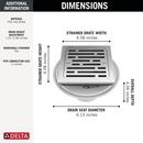 Delta Faucet Chrome 4 in. Tile-In Square Shower Drain 