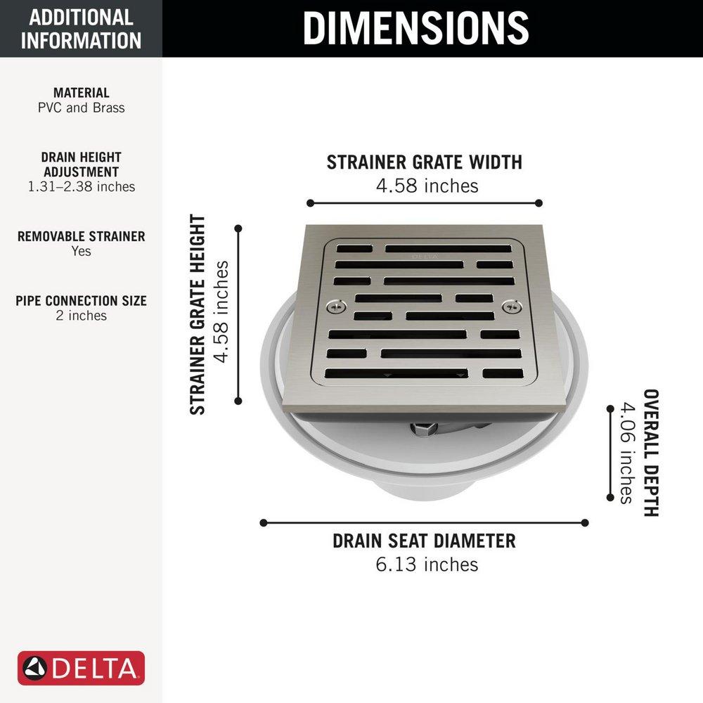DELTA OTHER: 4 TILE-IN SQUARE SHOWER DRAIN 