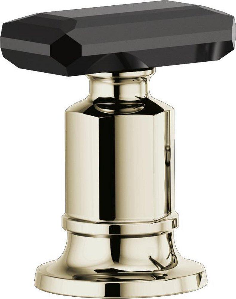 BRIZO INVARI ROMAN TUB FAUCET BLACK CRYSTAL KNOB HANDLE KIT 