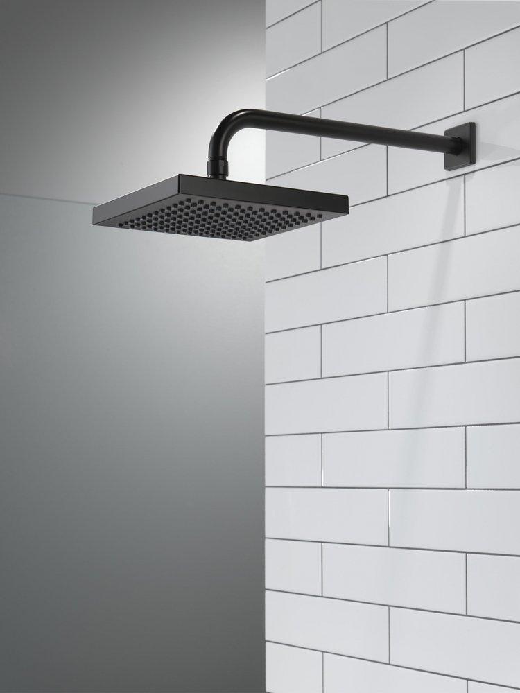 Delta Faucet Matte Black Single Function Soft Rain Showerhead 