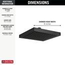 Delta Faucet Matte Black Single Function Soft Rain Showerhead 