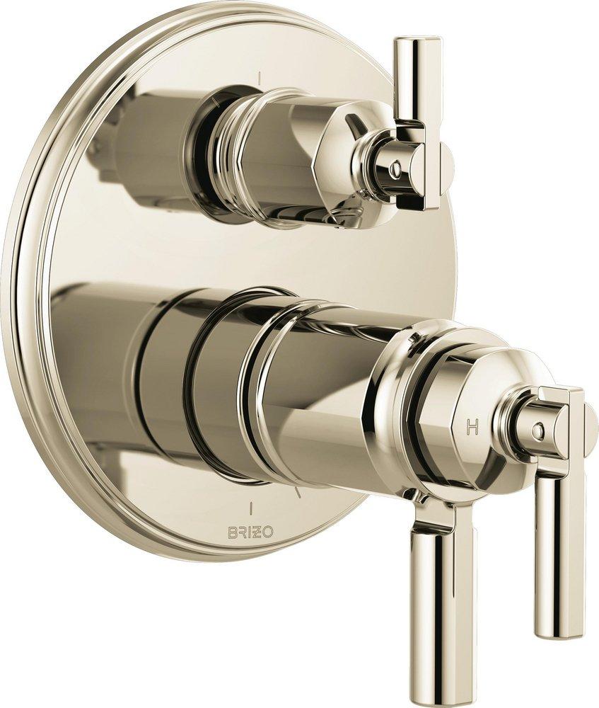 Brizo Brilliance&reg; Polished Nickel Three Handle Bathtub & Shower Faucet (Trim Only) 