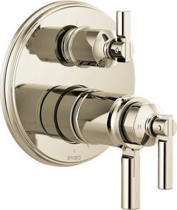 Three Handle Thermostatic Valve Trim with Diverter in Brilliance® Polished Nickel