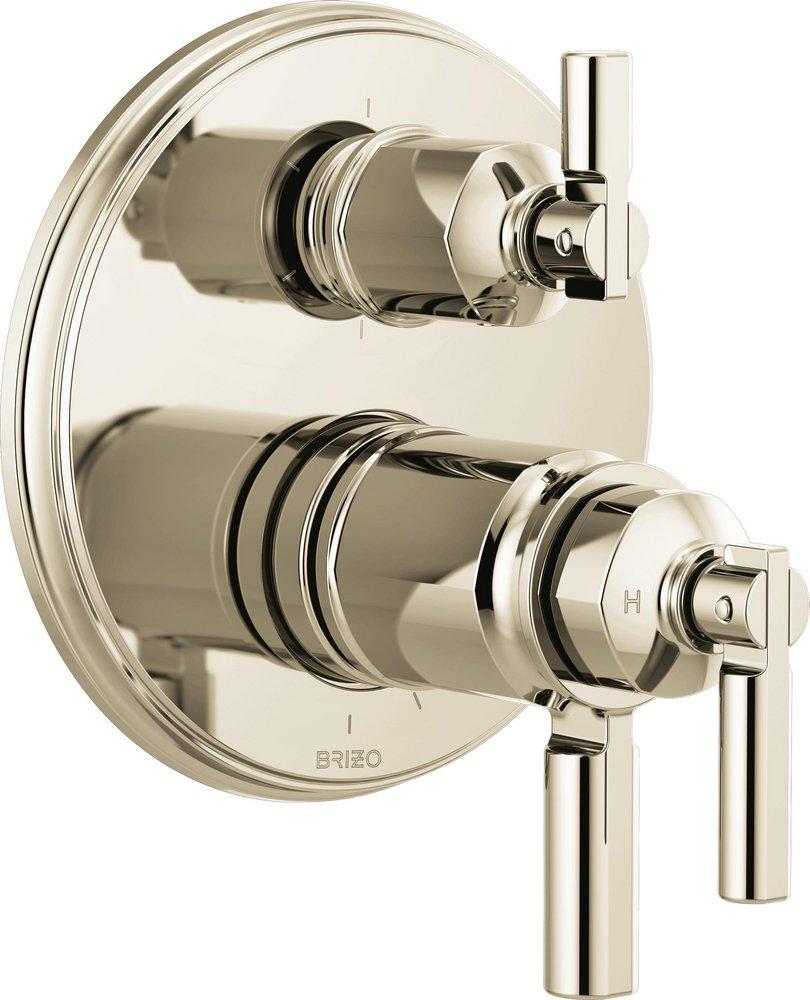 Brizo Brilliance&reg; Polished Nickel Three Handle Bathtub & Shower Faucet (Trim Only) 