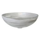 16 in. Vessel Mount Round Glass Bathroom Sink in Seaspray