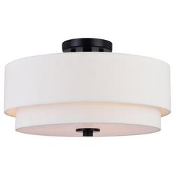 60W 3-Light Medium E-26 Semi-Flush Mount Ceiling Fixture in Black