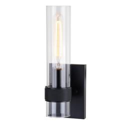 60W 1-Light 13 in. Wall Sconce in Matte Black