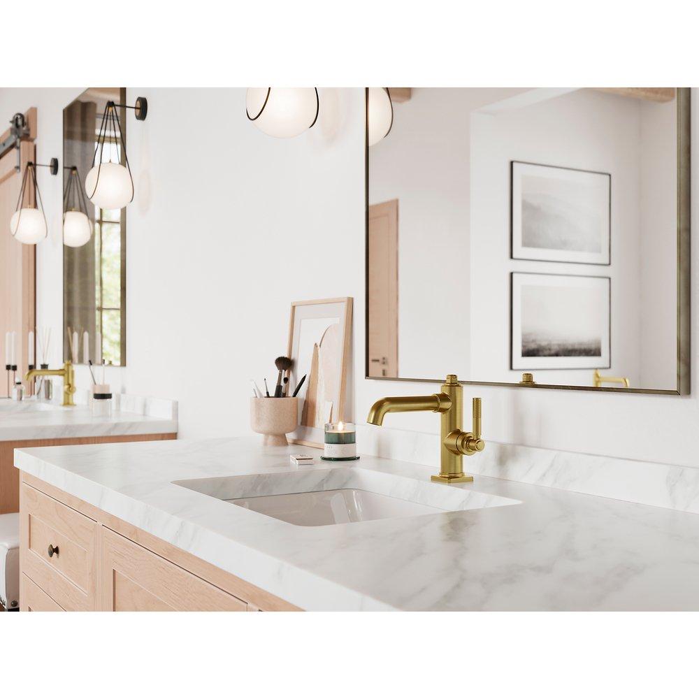 Pfister Brushed Gold Single Handle Monoblock Bathroom Sink Faucet 