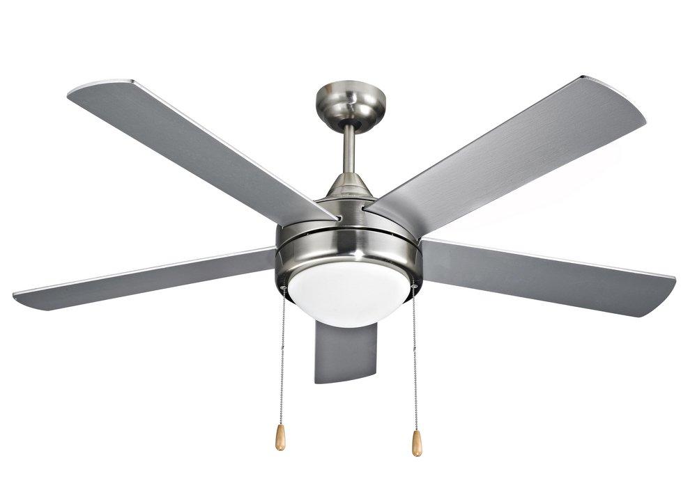 52 in. Five-Blade LED Ceiling Fan in Silver and Brushed Nickel 