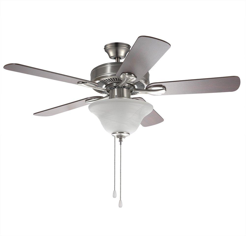 52 in. Five-Blade LED Ceiling Fan in Maple and Brushed Nickel 