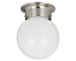 6 in. LED Flush Mount Globe Ceiling Fixture in Brushed Nickel