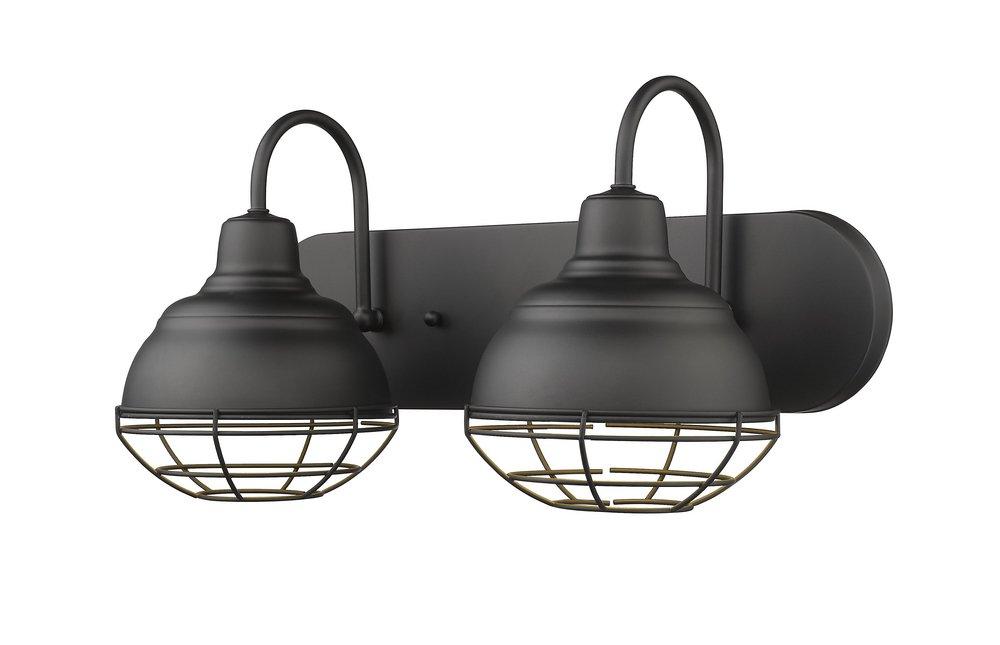 2-Light Vanity Fixture in Matte Black 