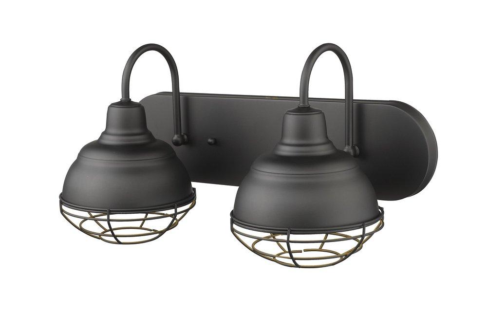 2-Light Vanity Fixture in Matte Black 