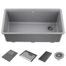 32 in. Undermount Composite Single Bowl Kitchen Sink in Dark Grey