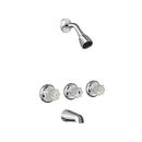 Three Handle Single Function Bathtub & Shower Faucet in Polished Chrome