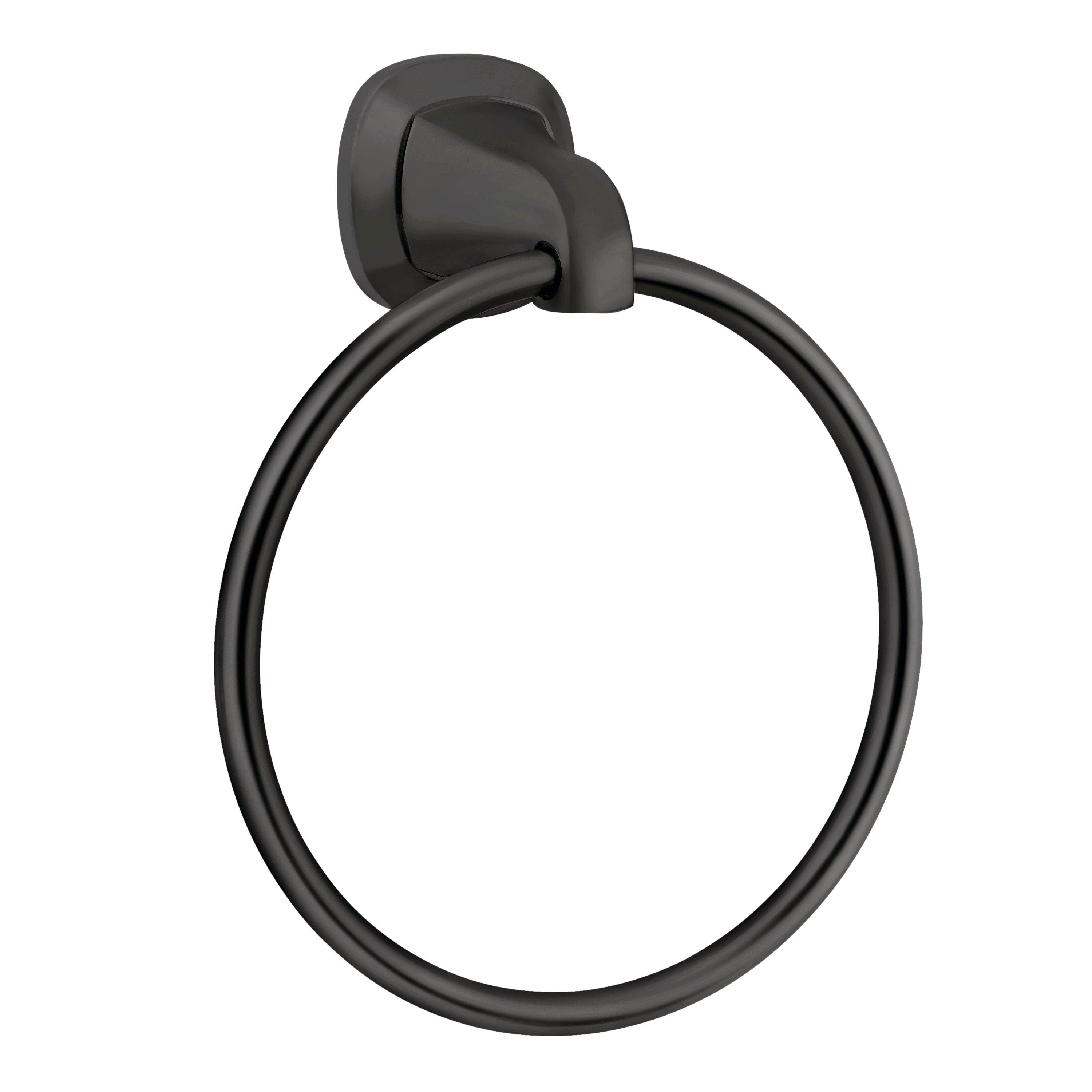 PROFLO&reg; Matte Black Closed Towel Ring 