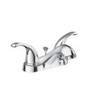 Two Handle Bathroom Sink Faucet with Pop-Up Drain Assembly in Chrome 