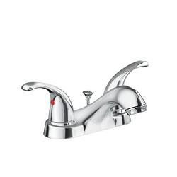 Two Handle Bathroom Sink Faucet with Drain Assembly in Chrome