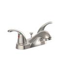 Two Handle Bathroom Sink Faucet with Metal Pop-Up Drain Assembly in Brushed Nickel 