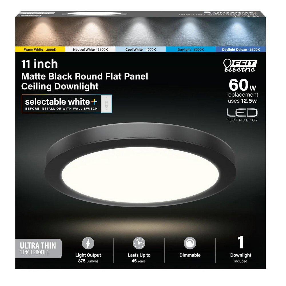 11" EDGE LIT ROUND FLAT PANEL, 6-WAY COLOR SELECT, MATTE BLACK 
