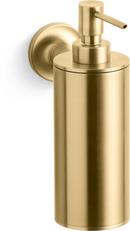 Metal Wall Mount Soap Dispenser in Vibrant Brushed Moderne Brass