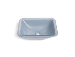 19-15/16 in. Undermount Rectangular Glass Bathroom Sink in Opaque Dusk