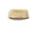19-15/16 in. Undermount Rectangular Glass Bathroom Sink in Translucent Sandalwood