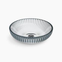 15 in. Vessel Mount Round Glass Bathroom Sink in Ice