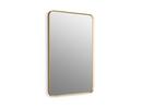 24 x 36 in. Flat Edge Rectangular Framed Mirror in Moderne Brushed Gold