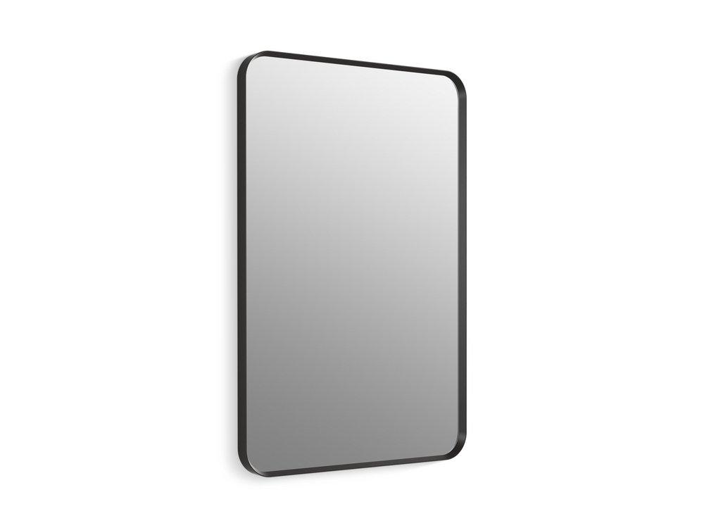 KOHLER Matte Black 24 x 36 in. Flat Edge Rectangular Framed Mirror 