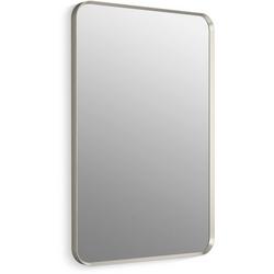 24 x 36 in. Flat Edge Rectangular Framed Mirror in Brushed Nickel