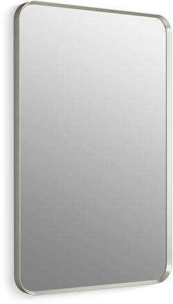 24 x 36 in. Flat Edge Rectangular Framed Mirror in Brushed Nickel