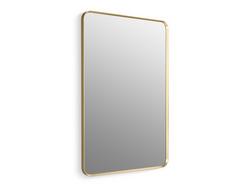 30 x 45 in. Flat Edge Rectangular Framed Mirror in Moderne Brushed Gold