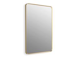 30 x 45 in. Flat Edge Rectangular Framed Mirror in Moderne Brushed Gold