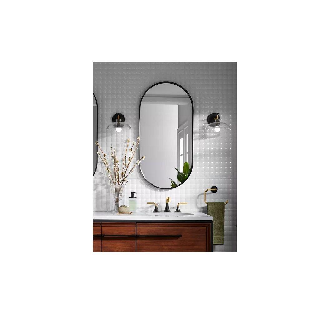 KOHLER Matte Black 1-3/8 in. Framed Mirror Rectangular in Blacks 