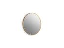 KOHLER Moderne Brushed Gold 22 in. Flat Edge Round Framed Mirror in Moderne Brushed Gold 